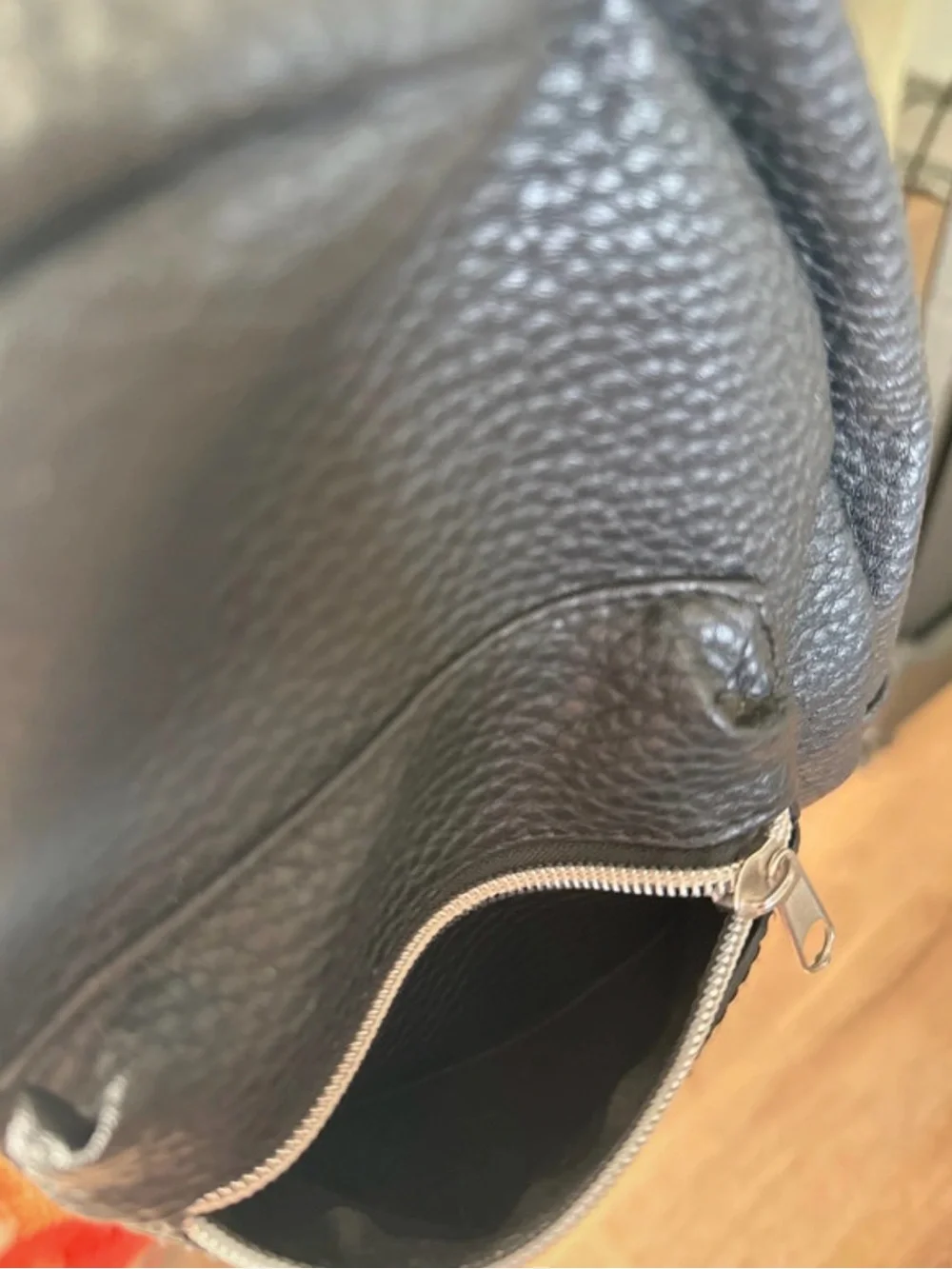 Black Pebble Leather Mini Backpack - Unbranded